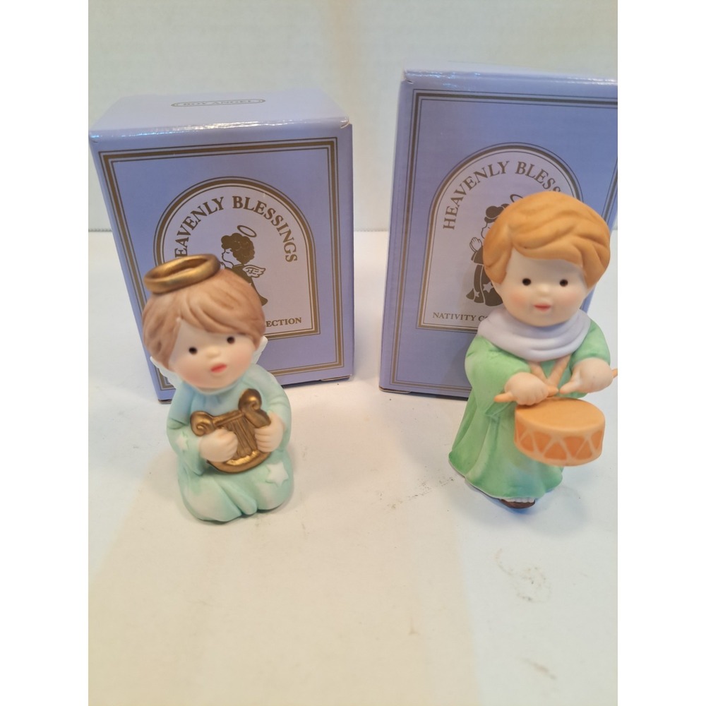 Vtg Avon Nativity Heavenly Blessings The Holy Family Christmas Figurines w/  Box